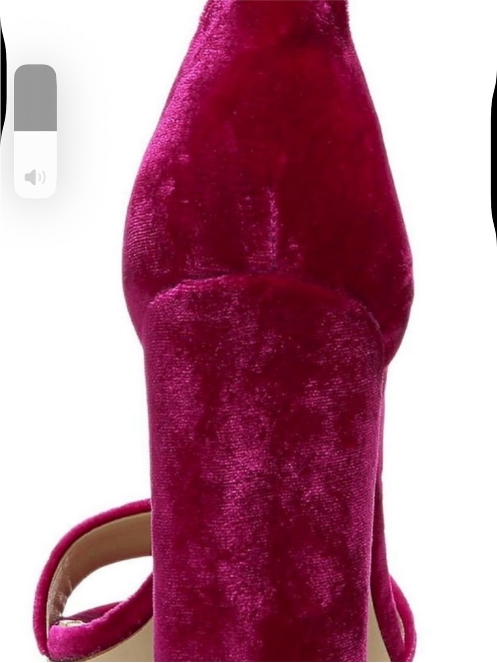 Sam Edelman Women's Magenta Velvet Block Heel Sandals - Picture 3 of 7